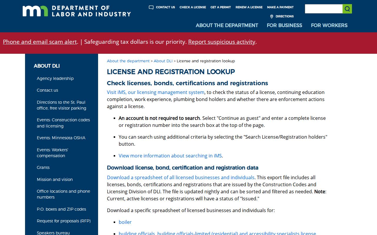 Elk River resident lookup using Minnesota DLI license and registration search