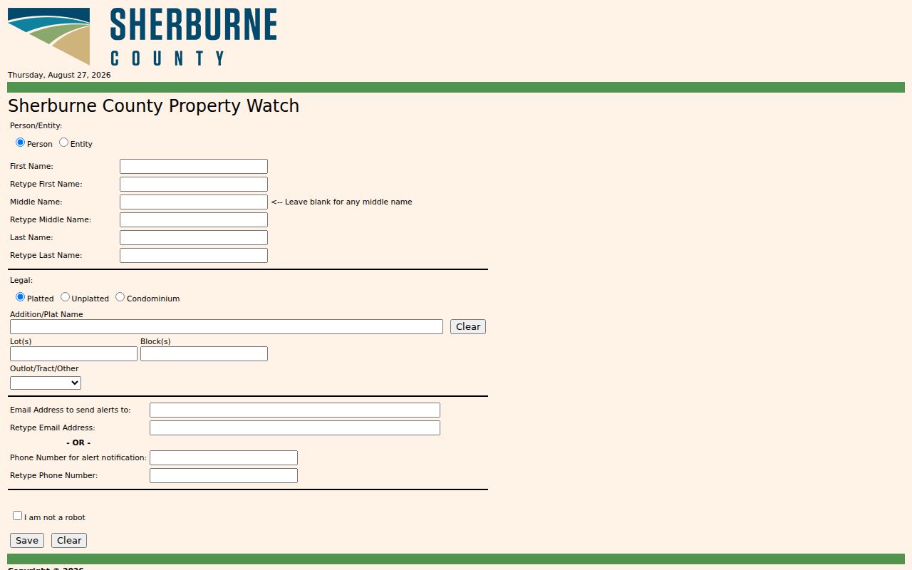 Elk River residents directory Sherburne County Property Watch form