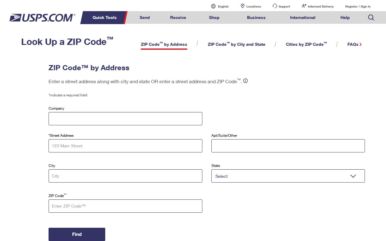 Elk River ZIP code directory using the USPS ZIP Code Lookup address tool